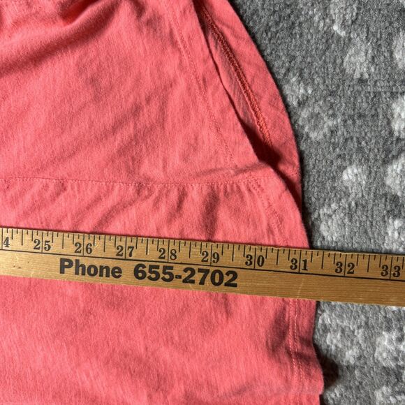 Lauren Ralph Lauren Womens Cotton Knit Sleep Shirt Large Coral Roll Tab Sleeve - Picture 5 of 8